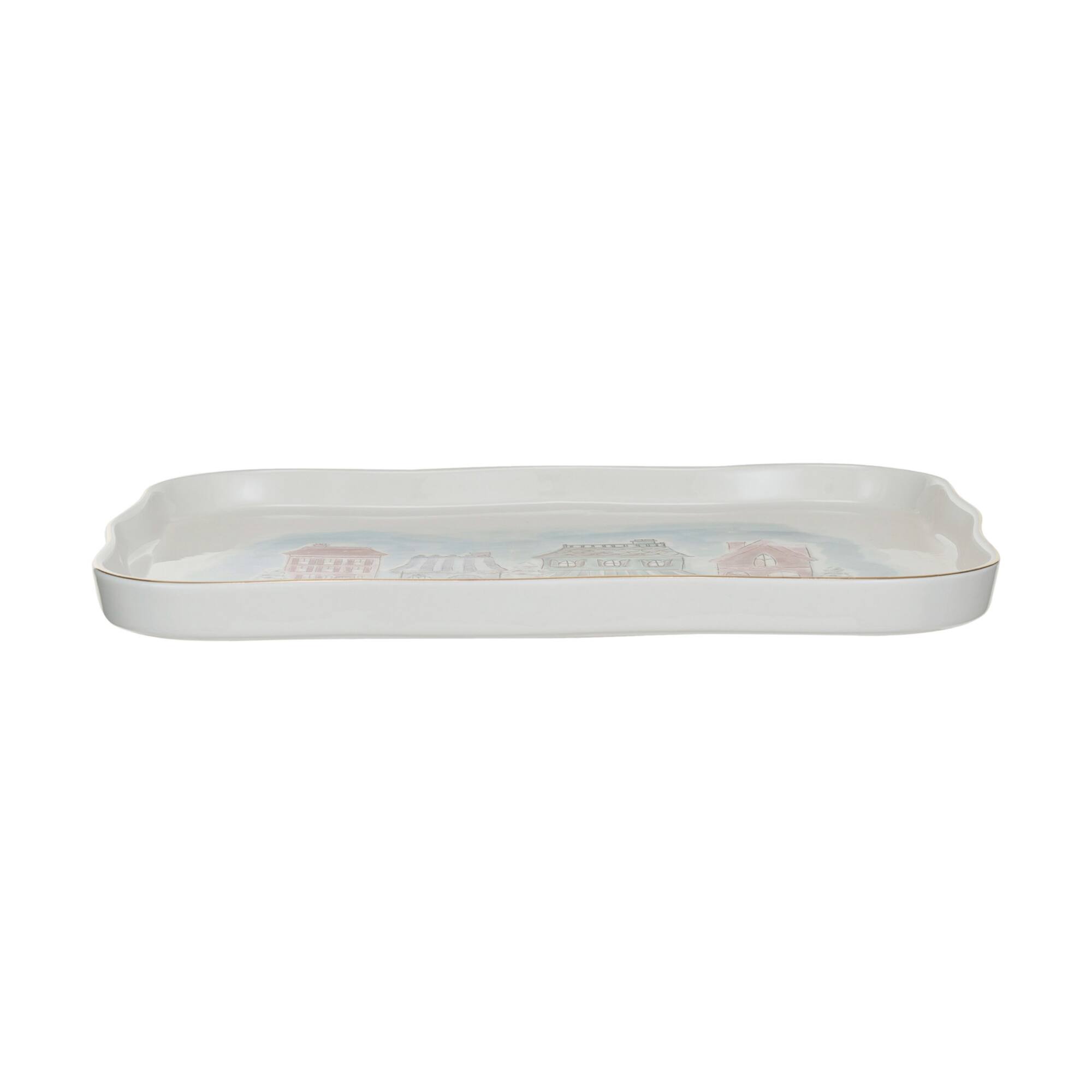 Hello Honey® 13" Village Christmas Scene Stoneware Platter